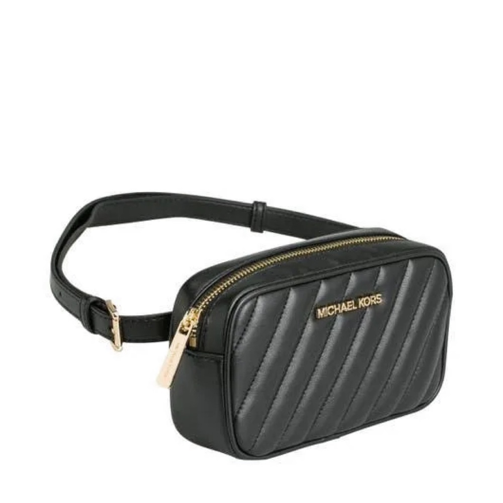 Michael Kors Quilted Vegan Leather Belt Bag Black